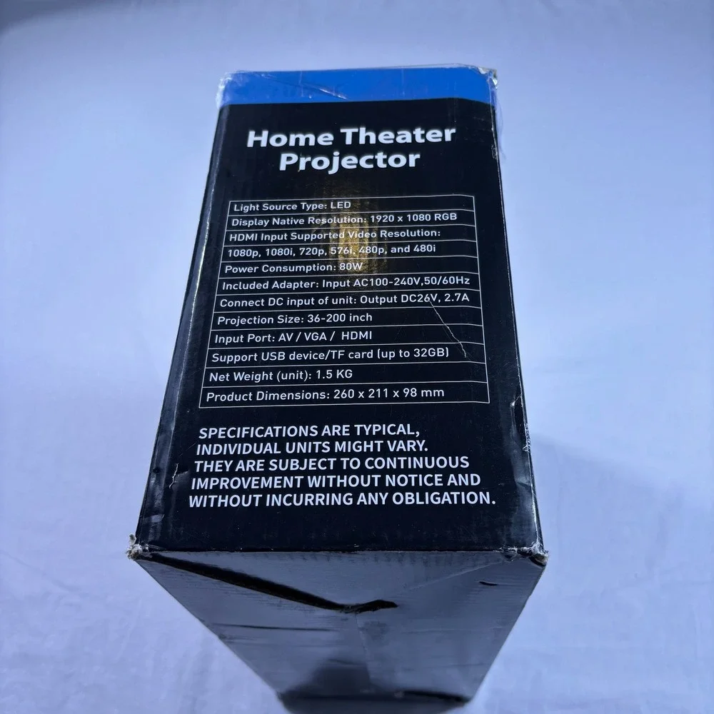 BEXTZUBY HD‎ Home Theater Projector 1080p Native Resolution Portable